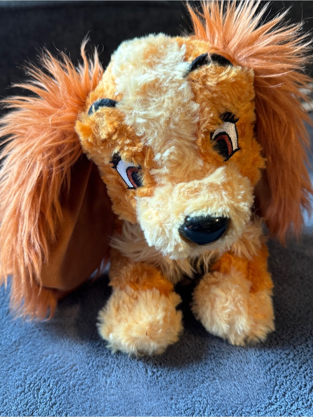 Disney Store Lady and the Tramp Lady Plush Dog 14” Blue Collar Stuffed Animal